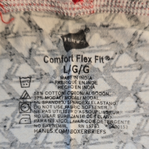 Hanes Comfort Flex Fit Boxer Briefs - Black and White - Picture 3 of 4